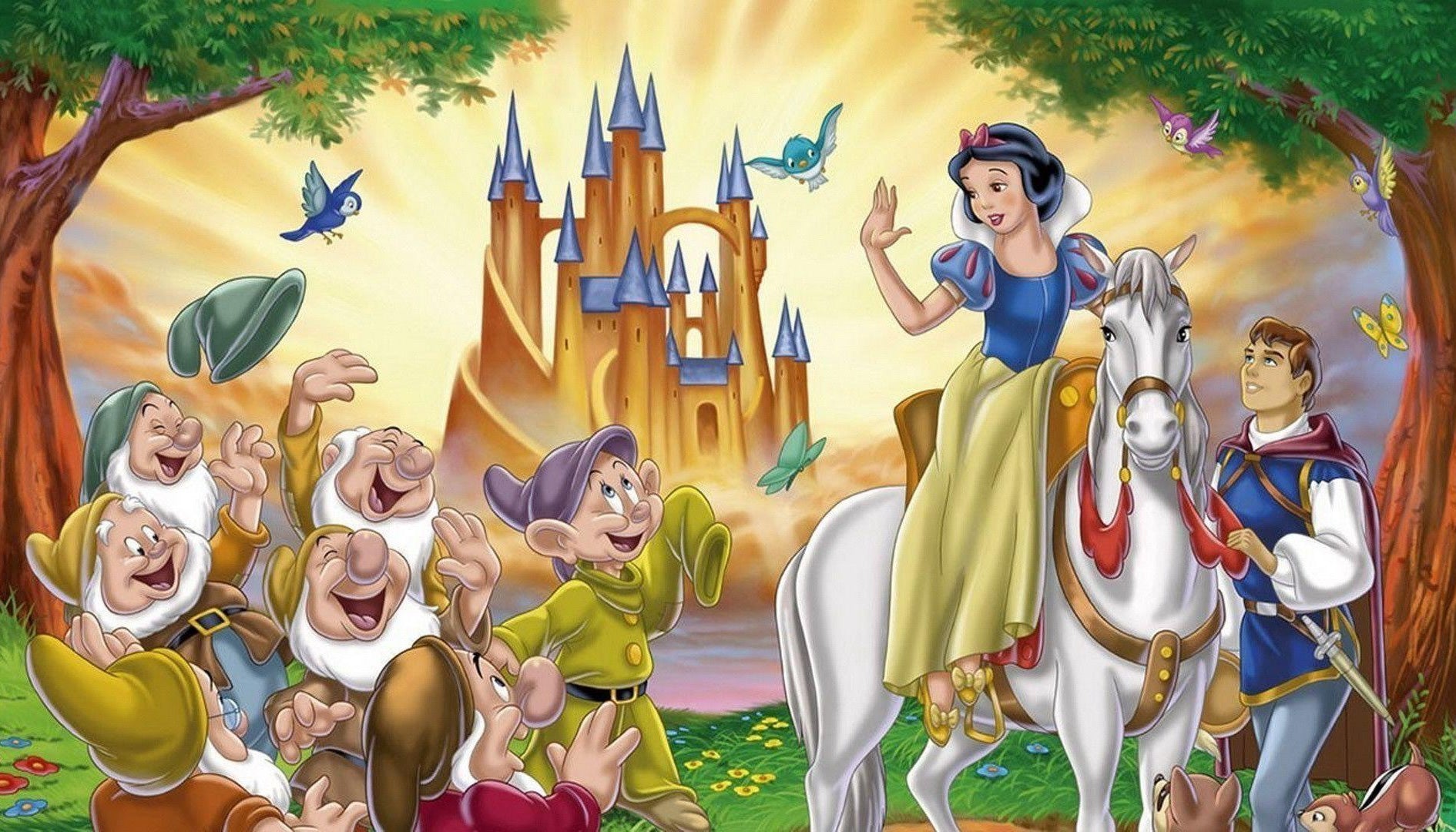 Snow White Disney Princess Costume Women Queen Fairytale Dress+