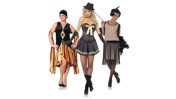 Womens Black Flapper Girl 20s Costume