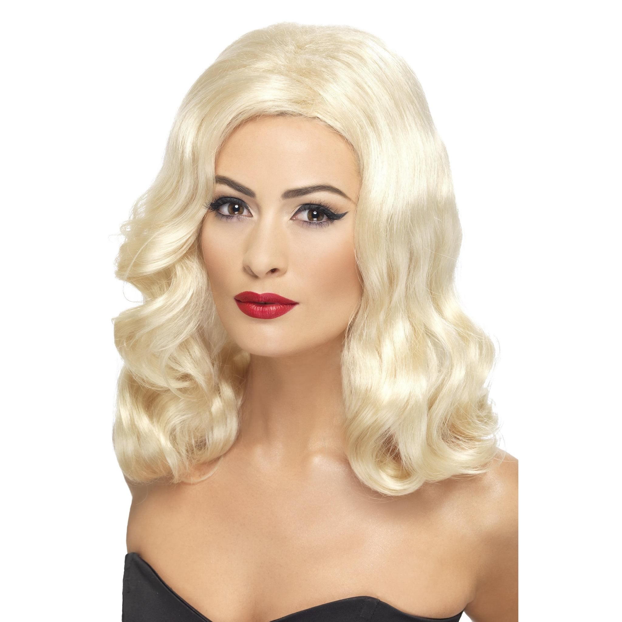 Long wavy blond 1920s wig