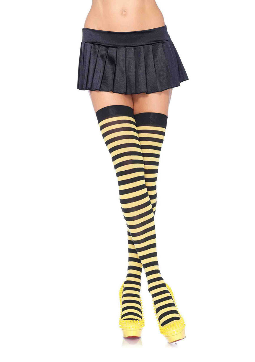 Striped Stockings Black and Yellow