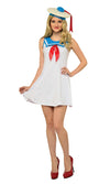 Short white Staypuft mallowman dress with hat