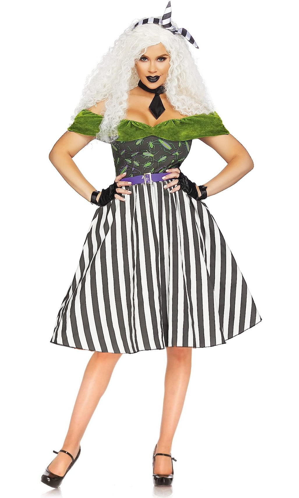 Beetlejuice dress with belt and headband