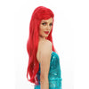 Side of long red mermaid style wig