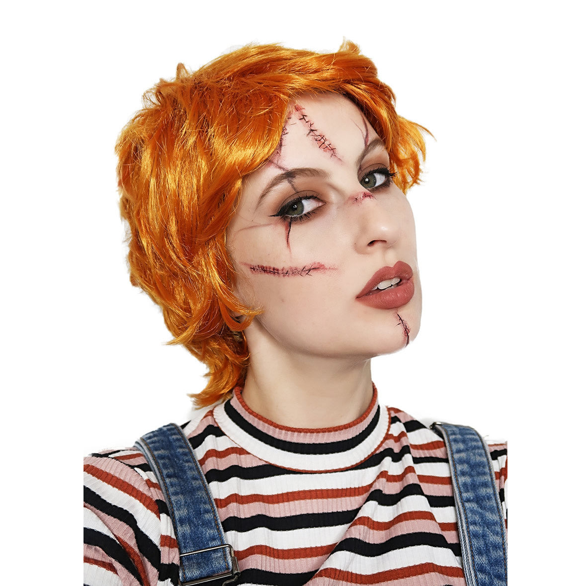 Buy Evil Doll Wig With Scar Tattoos Set