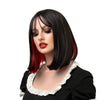 Long Bob Wig Very Dark Brown and Red