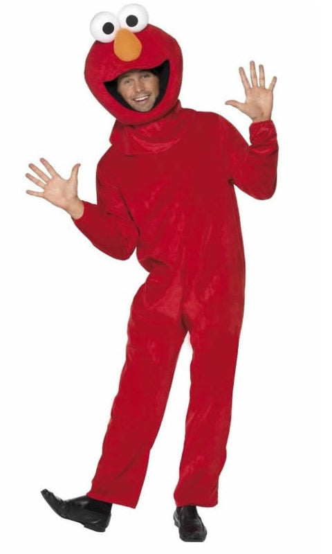 Plush Elmo Sesame Street jumpsuit with headpiece