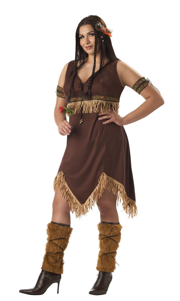 Womens Sexy Indian Squaw Costume Native American Fancy Dress Pocahontas  Costume